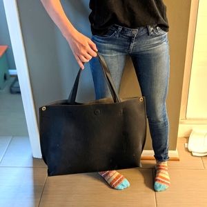 Free people black vegan leather tote